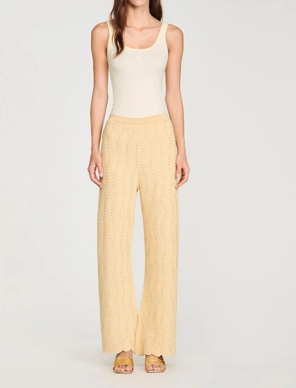 Sandro Rhinestone knit trousers